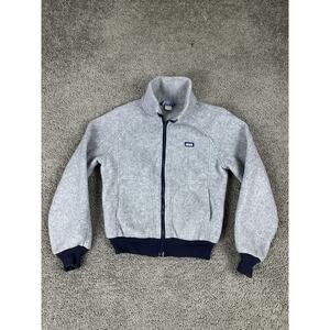 Vintage Hiker of New Hampshire Jacket Youth Medium Gray Fleece Zip Outdoor 90s
